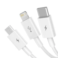 Baseus Superior Series USB-A - USB-C / Lightning / micro USB 3.5A kabelis 1m - baltas