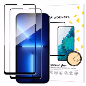 Wozinsky rinkinys 2 vnt. itin tvirtas Full Glue viso ekrano tempered glass su rėmu, Case Friendly iPhone 14 Max / 13 Pro Max juodas