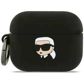 Karl Lagerfeld Silicone Karl Head 3D deklas AirPods Pro 3 - juodas
