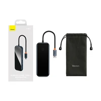 Adapteris 4in1 Baseus Hub USB-C į 4xUSB 3.0 (tamsiai pilkas)