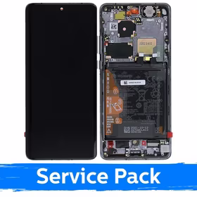 LCD ekranas suderinamas su Huawei P50 Pro su rėmeliu / Golden Black / (Service Pack)