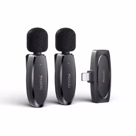 YESIDO KR14 MICROPHONE MEMS 2PCS WITH CLIP LIGHTNING BELAIDIS 2,4GHz juodas