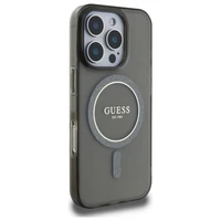 Guess IML Glitter Circle Magnetinis dėklas iPhone 16 Pro Max - juodas