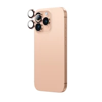 AmazingThing AR aliuminio 3 objektyvų stiklas su objektyvo rėmeliu iPhone 16 Pro / 16 Pro Max - rožinis auksas