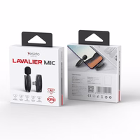 YESIDO MICROPHONE MEMS WITH CLIP KR11 TYPE-C, BELAIDIS 2,4GHz, juodas