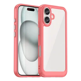 Outer Space dėklas telefonui su geliniu rėmeliu iPhone 16 Plus - raudonas