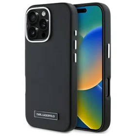 Karl Lagerfeld FW Metalinė plokštė MagSafe dėklas telefonui iPhone 16 Pro Max - juodas