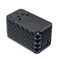 Choetech PD6028 EU / US / AUS / UK kelioninis adapteris 2x USB-C 2x USB-A 100W - juodas