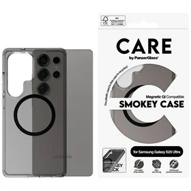 CARE by PanzerGlass Flagship Urban Combat juodas QI dėklas Samsung Galaxy S25 Ultra - pusiau permatomas dūminis