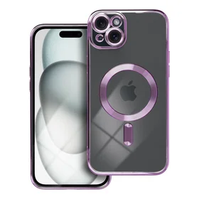 ELECTRO MAG COVER dėklas telefonui suderinamas su Magnetiniu IPHONE 15 Plus tamsiai violetinis