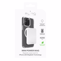 Puro Slim Power Mag 4200mAh Išorinė baterija su Magnetiniu USB-C - Balta