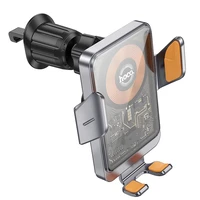 HOCO automobilinis laikiklis su belaidžiu įkrovimu oro ventiliacijai 15W HW7 pilkas