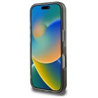 Guess IML Blizgučiai Ratas Magnetinis dėklas iPhone 16 Pro - juodas