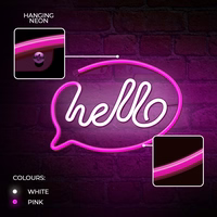 Neon LED Light HELLO rožinis baltas Bat + USB FLNE15 Forever Light