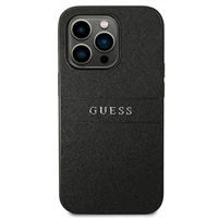Guess Saffiano dirželis dėklas telefonui iPhone 14 Pro - juodas