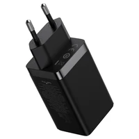 Sieninis įkroviklis Baseus GaN5 Pro 2xUSB-C + USB, 65W (juodas)