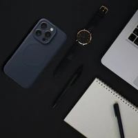 SILICONE MAG COVER dėklas telefonui suderinamas su MagSafe iPhone 15 Pro mėlynas titano