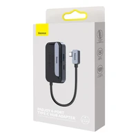Baseus PadJoy universalus USB-C HUB planšetei / išmaniajam telefonui 4in1 USB-C - tamsiai pilkas