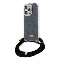 Guess Crossbody Cord 4G Print dėklas telefonui iPhone 15 Pro Max - juodas