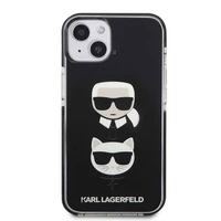 Karl Lagerfeld KLHCP13STPE2TK iPhone 13 mini 5,4 "juodas kietas dėklas Karl & Choupette Head