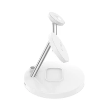 Tech-Protect QI15W-A35 3 viename indukcinis įkroviklis su MagSafe telefonui / AirPods / Apple Watch - baltas