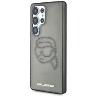 Karl Lagerfeld dėklas telefonui su kalnų krištolais Karl Head logotipu Samsung Galaxy S25 Ultra juodas
