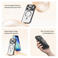 Rock Guard serijos magnetinis dėklas telefonui Iphone 17 Pro Max skaidrus-juodas