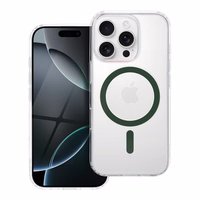 Drop Glue spalvotas žiedinis magnetinis dėklas, kompatibilus su MagSafe, skirtas SAMSUNG A16 5G / A16 4G, tamsiai žalias