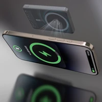 Dudao K28 10000mAh PD 22.5W Magnetinė išorinė baterija su metaliniu dėklu ir žiedo stovu - sidabrinė