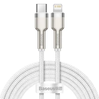 USB-C kabelis Lightning įrenginiams Baseus Cafule, PD, 20W, 2m (baltas)