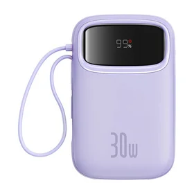 Išorinė baterija Baseus QPow 2 10000mAh 30W 2xUSB-C (violetinė)