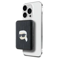 Karl Lagerfeld Magnetinis indukcinis Išorinė baterija KLPB5FPGKSKIHK 16W 5000mAh juoda/juoda Karl Head Pin