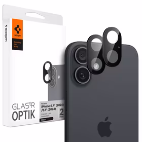 Spigen Optik GLAS.TR kameros apsauga 2-PACK iPhone 16 / 16 PLUS - juoda