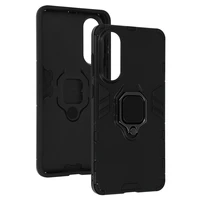 Žiedinis šarvuotas dėklas Samsung Galaxy S25 Edge juodas