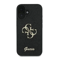 Guess Fixed Glitter Big 4G dėklas telefonui iPhone 16 Plus - juodas