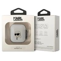 Karl Lagerfeld KLA2HNIKTCT AirPods 1/2 dėklas permatomas Karl`s Head