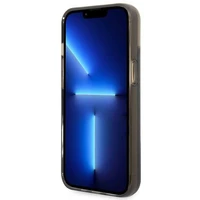 Guess GUHCP14SLFCTPK iPhone 14 6.1" juodas/juodas kietas dėklas Liquid Glitter Palm Collection