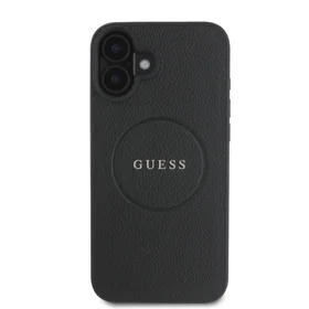 Guess Grūdintas Auksinis Žiedas Magnetinis Dėklas telefonui iPhone 16 - juodas