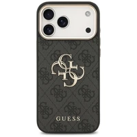 Guess 4G Big 4G Classic Logo dėklas telefonui iPhone 17 Pro Max - juodas ir auksinis