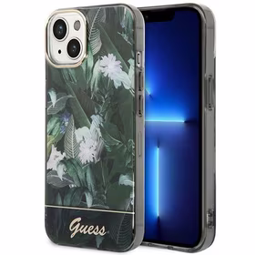 Guess Jungle kolekcija dėklas telefonui iPhone 14 - žalias