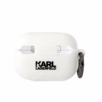 Karl Lagerfeld KLAP2RUNIKH AirPods Pro 2 dėklas baltas/baltas Silikoninis Karl Head 3D