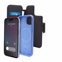 PURO Folio MagSafe dėklas - dėklas 2in1 iPhone 15 Plus / 14 Plus / 12 Pro Max (juodas)