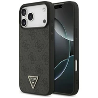 Odinis 4G trikampio logotipo Strass magnetinis dėklas telefonui iPhone 17 Pro Max - juodas