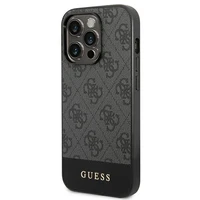 Guess GUHCP14XG4GLGR iPhone 14 Pro Max 6.7" pilkas/pilkas kietas dėklas 4G Stripe kolekcija