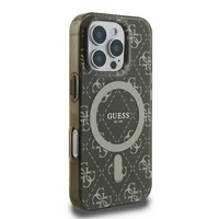 Guess IML 4G Background Magnetinis dėklas iPhone 16 Pro Max - rudas