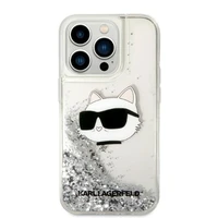 Karl Lagerfeld KLHCP14XLNHCS iPhone 14 Pro Max 6.7" silver/silver kietas dėklas Glitter Choupette Head