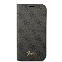 Dėklas telefonui Guess GUBKP14LHG4SHK iPhone 14 Pro 6.1" - juodas / juodasis logotipas 4G Vintage Gold Logo