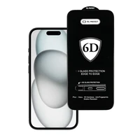 Tel Protect Pilnai klijuojamas 6D Apsauginis stiklas IPHONE 15 juodas