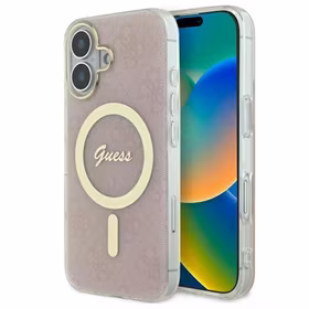 Guess IML 4G Magnetinis dėklas iPhone 16 Plus - rožinis