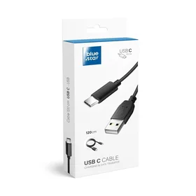 BLUE STAR LITE kabelis 3A USB A į Type C 1,2 m juodas